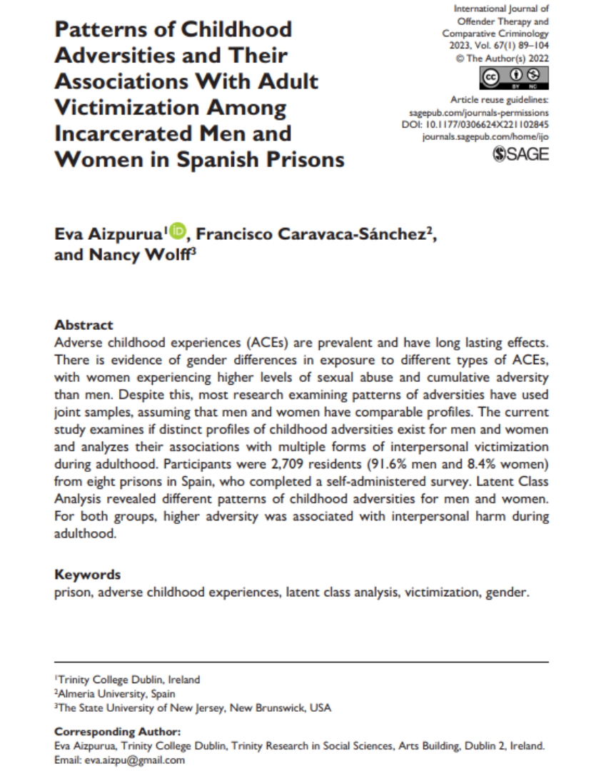 Patterns of childhood adversities and their associations with adult victimization among incarcerated men and women in Spanish prisons